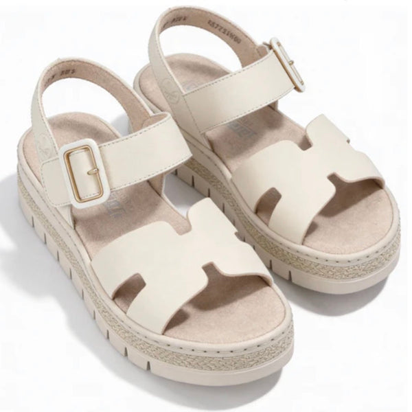 Rieker |V4952-60 Beige | Wedge Sandal