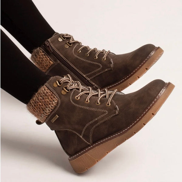 LUNAR | Elba Brown Waterproof Wide Fit Women’s Boot
