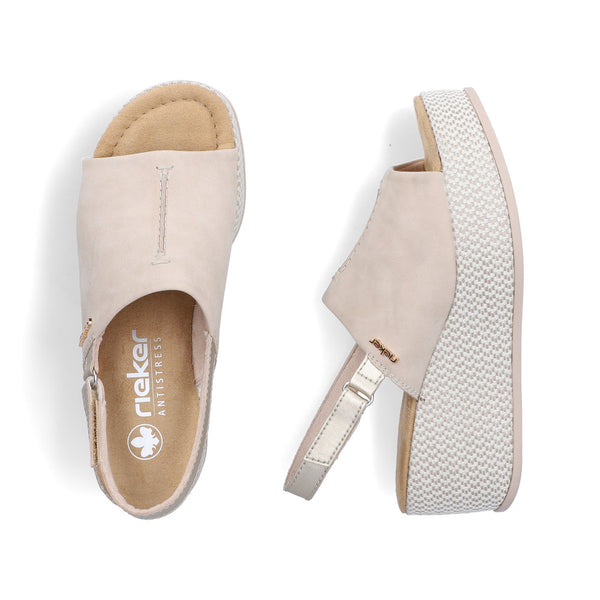 Rieker | 69460-62 Beige | Slingback Platform Sandal