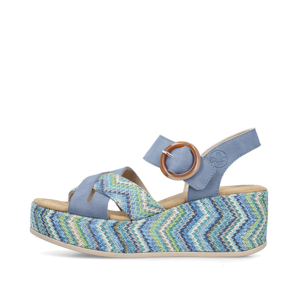 Rieker |  69469 - 14 Blue | Platform Sandal