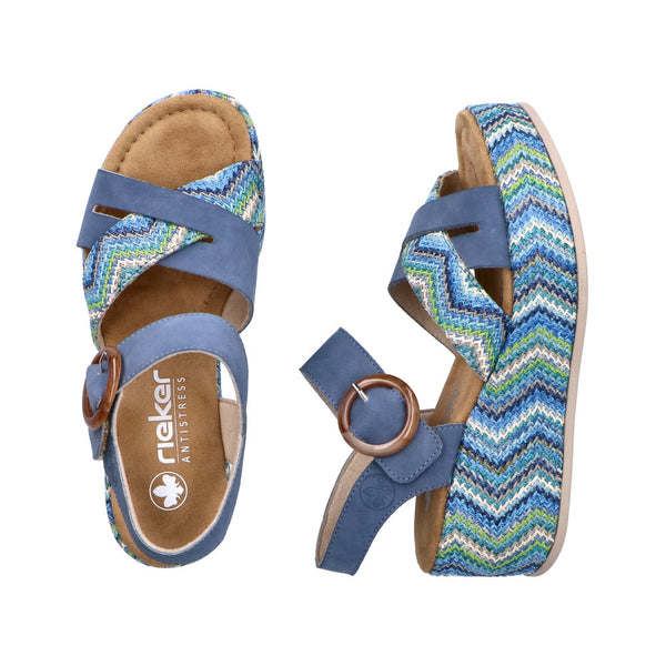 Rieker |  69469 - 14 Blue | Platform Sandal