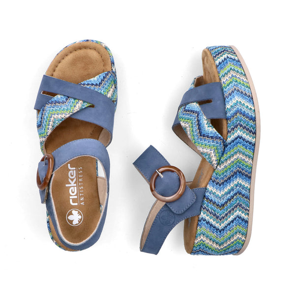 Rieker |  69469 - 14 Blue | Platform Sandal