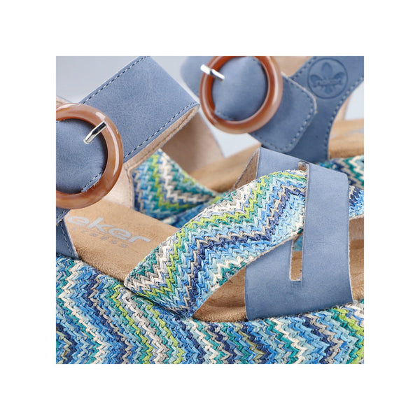 Rieker |  69469 - 14 Blue | Platform Sandal