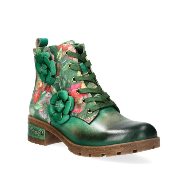 Laura Vita | Cocrailo 47 Green - A8 | Leather Lace Up Ankle Boot