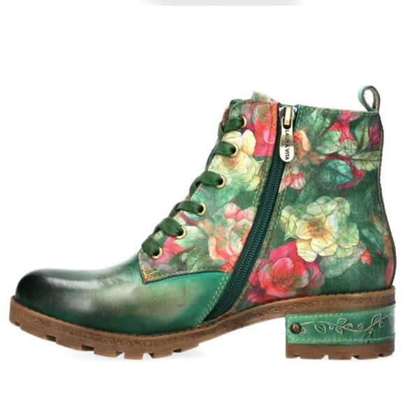 Laura Vita | Cocrailo 47 Green - A8 | Leather Lace Up Ankle Boot