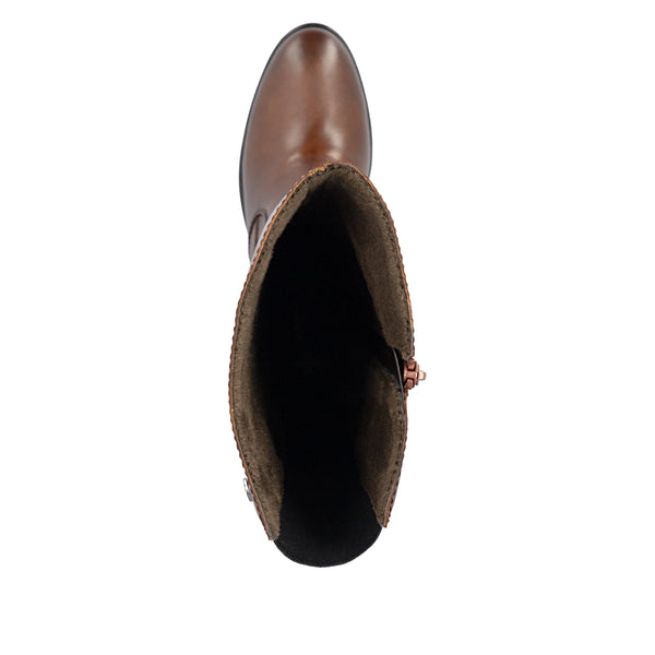 Rieker | Long Leather Boot | 73955-22 | Chestnut Brown