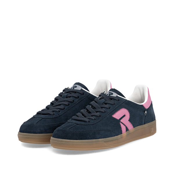 Rieker | W2200-15 Suede Trainer | Navy/Pink