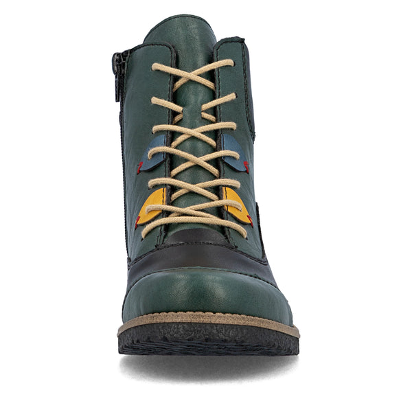 Rieker | 73510-90 Lace Up Boot | Green Multi