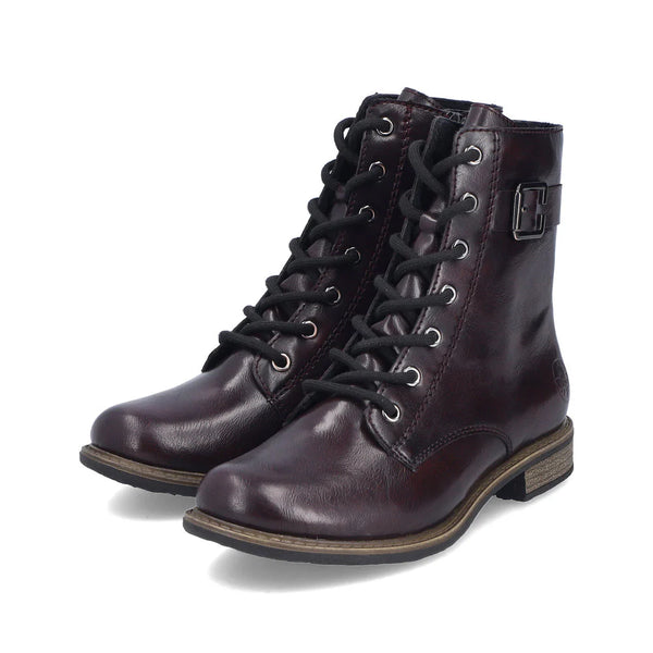 Rieker | 74802-35 Lace Up Ankle Boot | Deep Burgundy