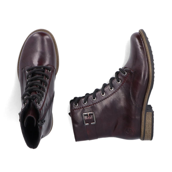 Rieker | 74802-35 Lace Up Ankle Boot | Deep Burgundy