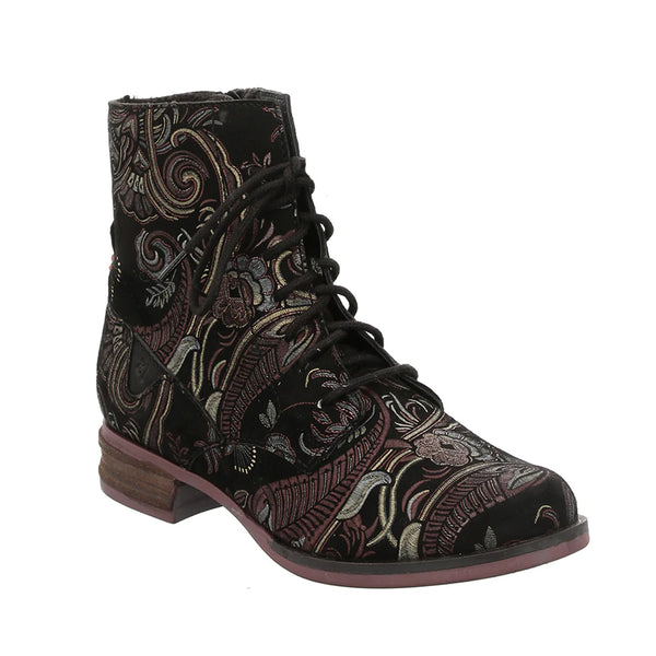 Josef Seibel | Sanja 01 Lace Up Ankle Boot | Schwarz Print
