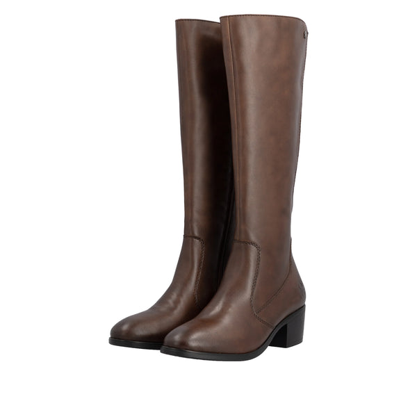Rieker | Long Leather Boot | 73955-22 | Chestnut Brown