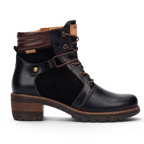 Pikolinos | San Sebastia | WIT8979C1 | Black Mid Heel Ankle Boot