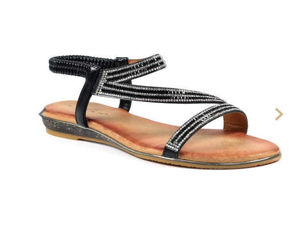 LUNAR | Blaise II - Black | Flat Sandal