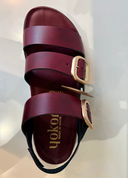Yokono | Tunez-127 Burdeos | Double Buckle Sandal