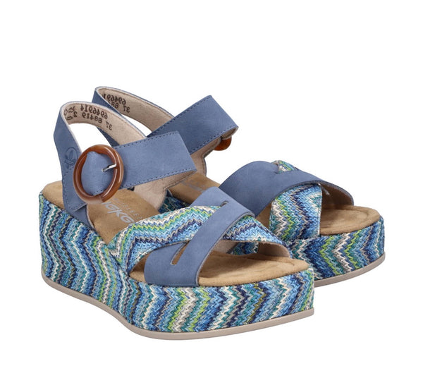 Rieker |  69469 - 14 Blue | Platform Sandal