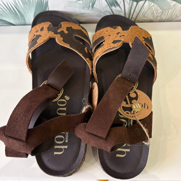 Yokono |Jerba-262 Beige/Brown | Suede Ankle Strap Sandle