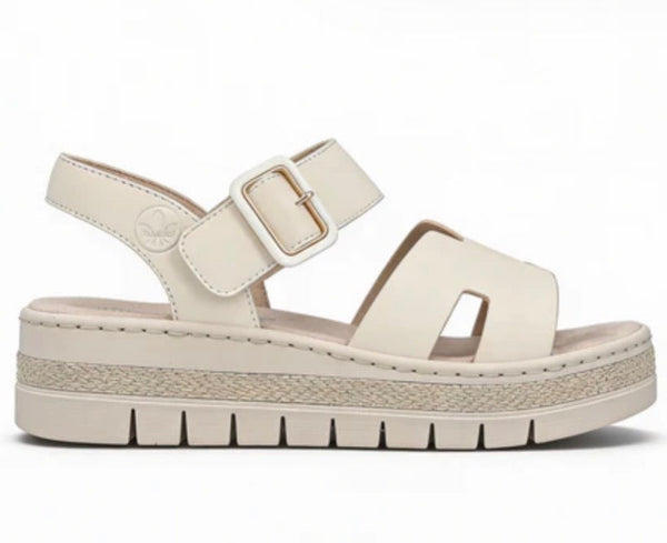 Rieker |V4952-60 Beige | Wedge Sandal