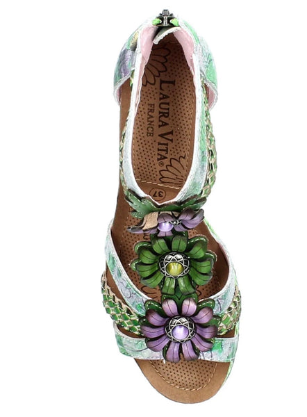 Laura Vita | Facyo - 72 Green | Wedge Sandals