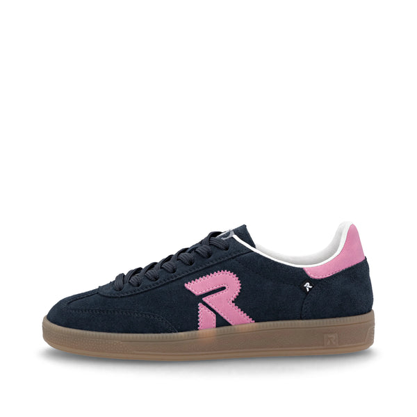 Rieker | W2200-15 Suede Trainer | Navy/Pink