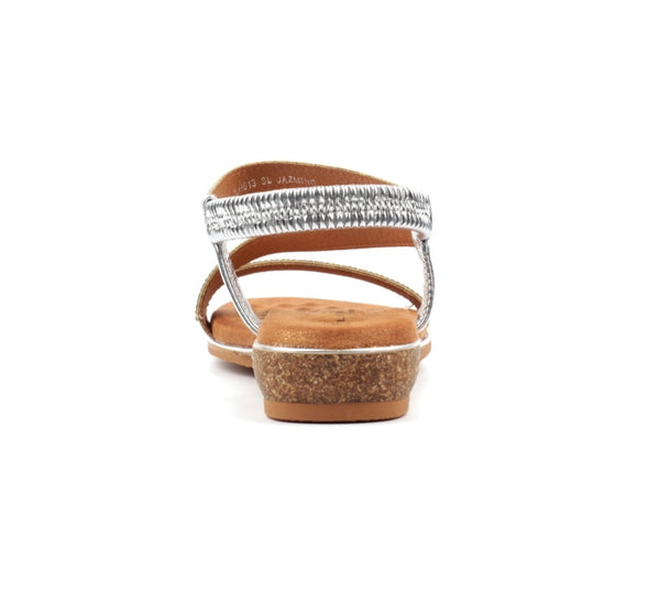 LUNAR | Jazmine Silver | Wide fit Wedge Sandal