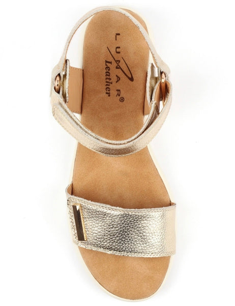LUNAR | Lark Gold | Leather Sandal
