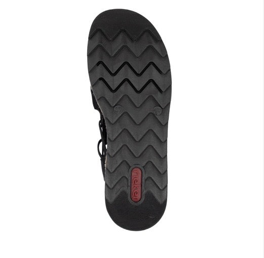 Rieker |Women’s Wedge Sandal - Black | V7972-00