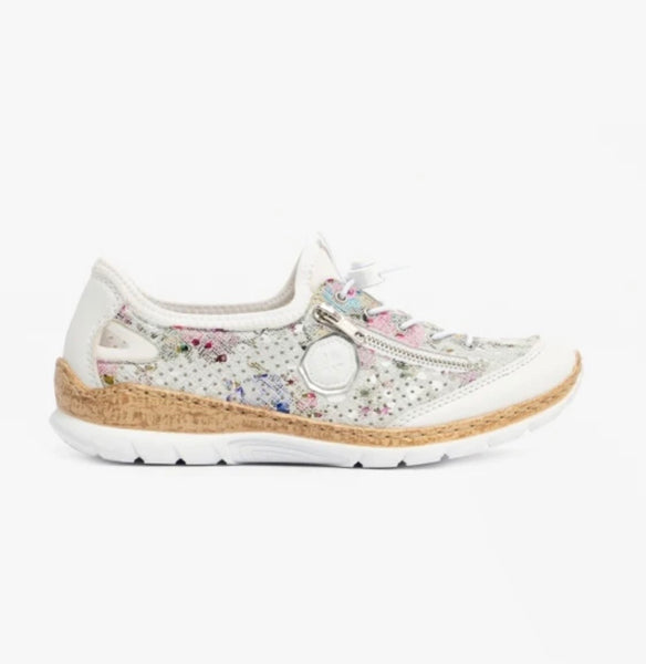 Rieker | Floral & white Sneaker - N42V1-90