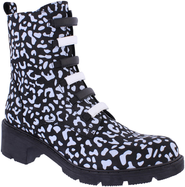 Adesso | Amelia Dalmation Ankle Boot | Black Multi