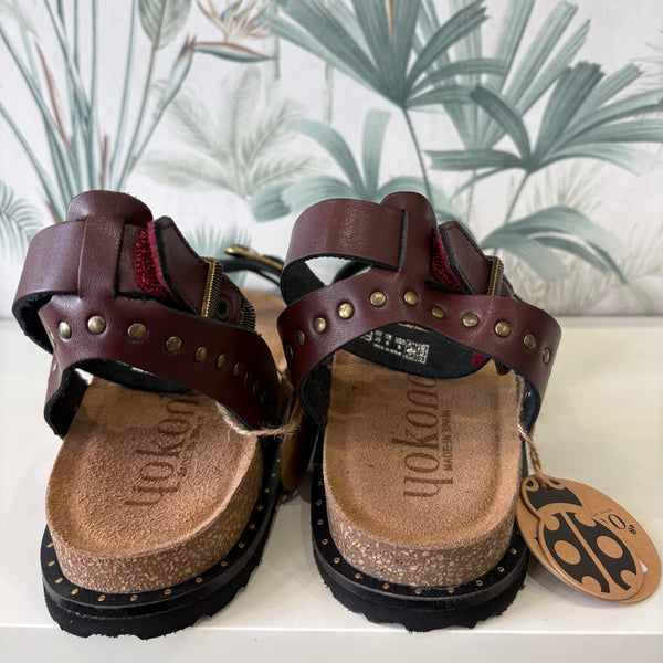 Yokono | Bolus - 260 Burdeos | Ankle Strap Studded Sandal
