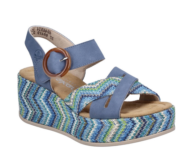 Rieker |  69469 - 14 Blue | Platform Sandal