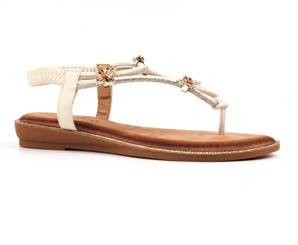 LUNAR | Zentara White | Toepost Sandal