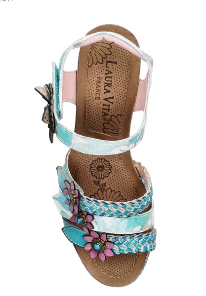 Laura Vita | Facyo-74 Blue | Wedge Sandals