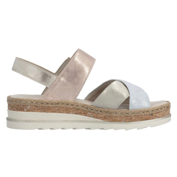 Rieker | Women’s Wedge heel Metallic Sandal - V7951-90