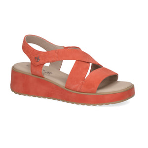 Caprice | Suede Wedge Sandal | 28305 | Orange