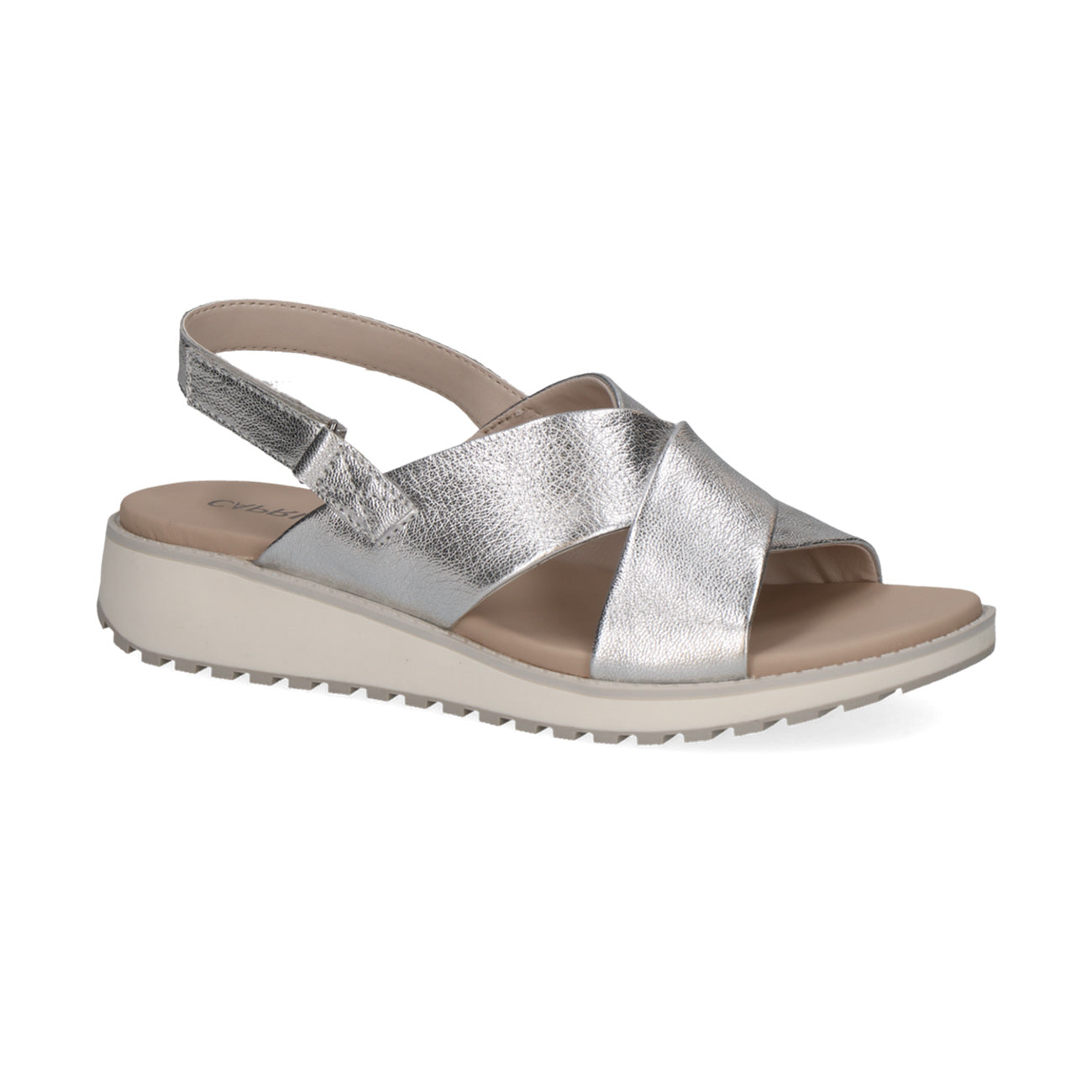 Caprice | Metallic Leather Sandal | 28703 | Silver
