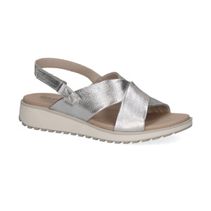 Caprice | Metallic Leather Sandal | 28703 | Silver