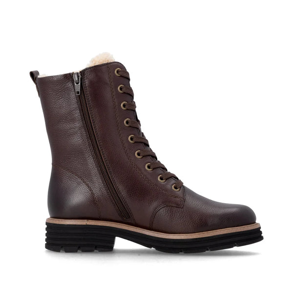 Remonte | Fur Lined Waterproof Leather Boot | D3A73-25 | Chocolate Brown