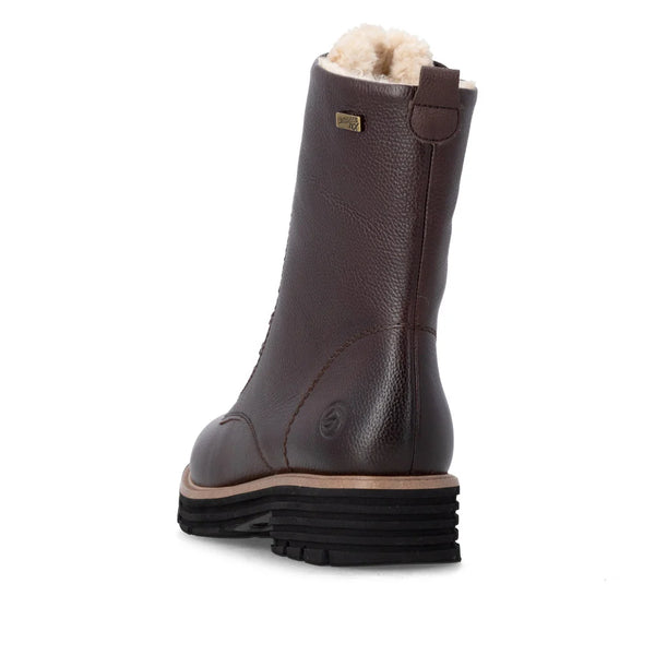 Remonte | Fur Lined Waterproof Leather Boot | D3A73-25 | Chocolate Brown
