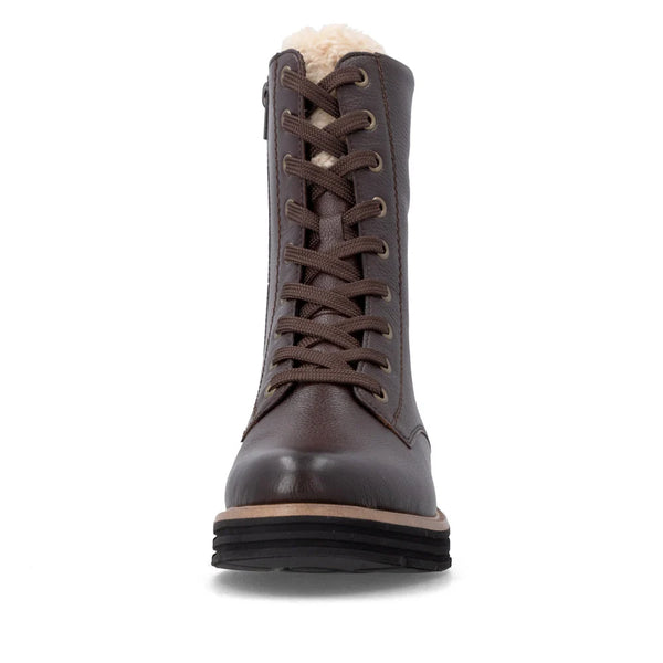 Remonte | Fur Lined Waterproof Leather Boot | D3A73-25 | Chocolate Brown