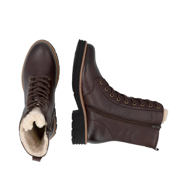Remonte | Fur Lined Waterproof Leather Boot | D3A73-25 | Chocolate Brown