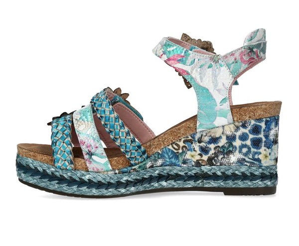 Laura Vita | Facyo-74 Blue | Wedge Sandals
