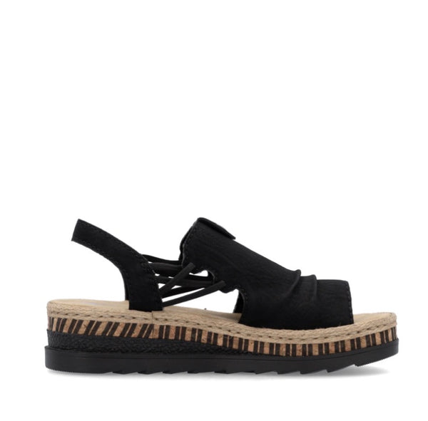 Rieker |Women’s Wedge Sandal - Black | V7972-00