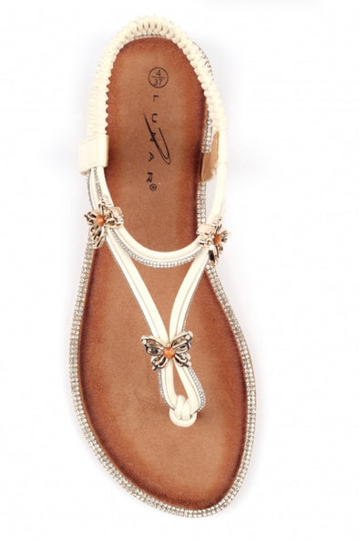 LUNAR | Zentara White | Toepost Sandal