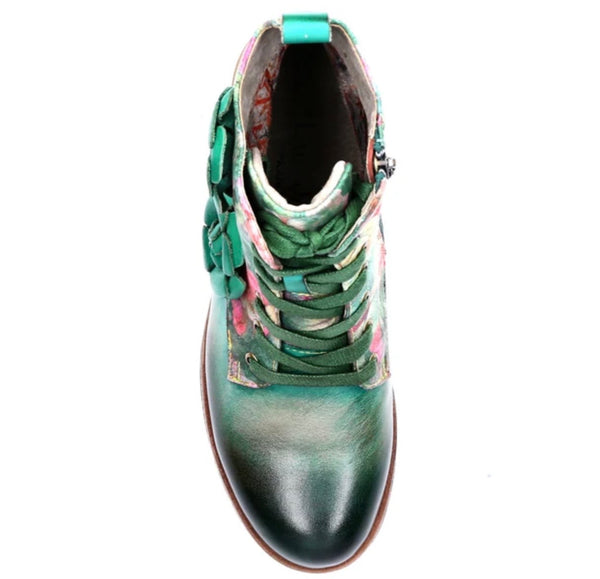 Laura Vita | Cocrailo 47 Green - A8 | Leather Lace Up Ankle Boot