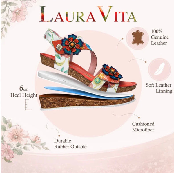 Laura Vita | Bonito -32 | Orange Wedge Sandal