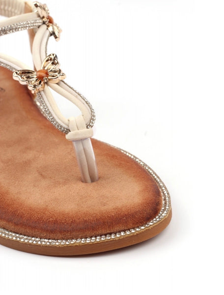 LUNAR | Zentara White | Toepost Sandal
