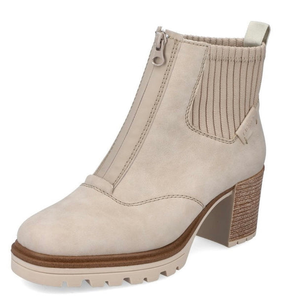 Rieker | Y9050-62 Block Heeled Ankle Boot |  Off White/Ginger