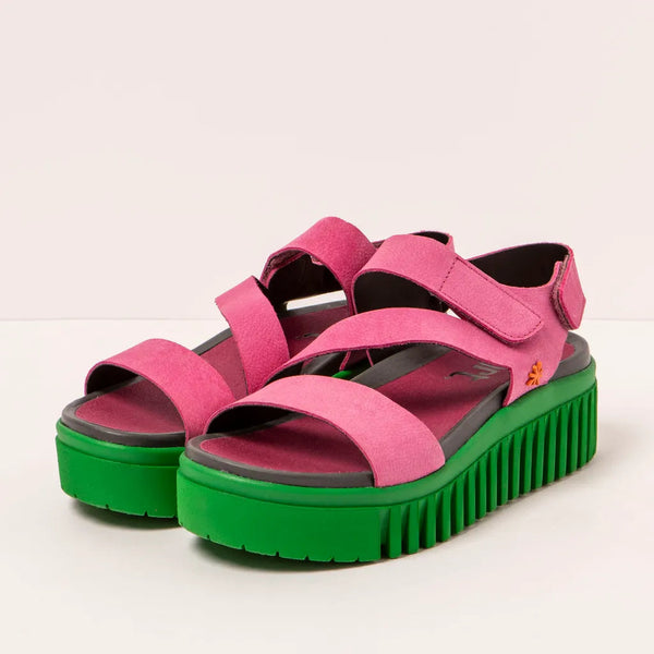 Art | Brighton Sandal 1573 | Nubuck Pink/Green