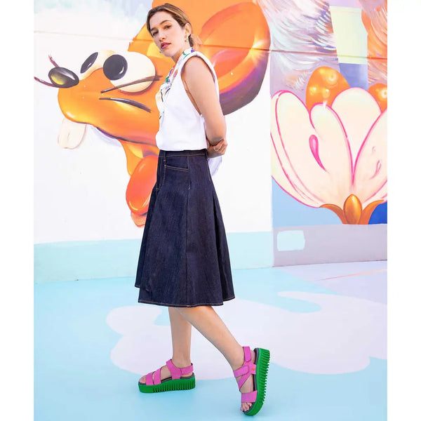 Art | Brighton Sandal 1573 | Nubuck Pink/Green